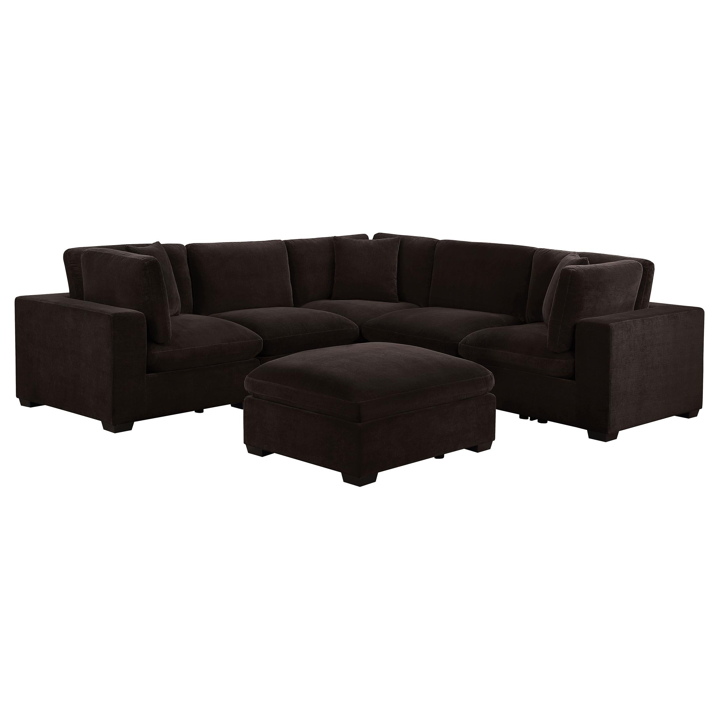 Coaster Furniture Lakeview 551464-SETA 5 pc Upholstered Modular Sectional Sofa - Dark Chocolate IMAGE 1